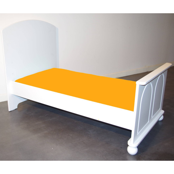 Lot de 3 Draps Housse 160 cm x 70 cm pour Lit Junior - Couleur Soleil