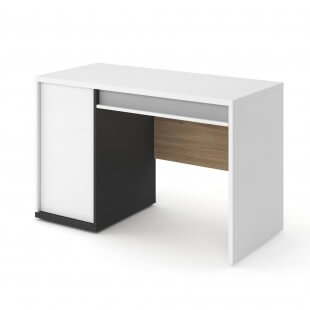 IMOLA - Bureau adolescent blanc et bois largeur 120cm