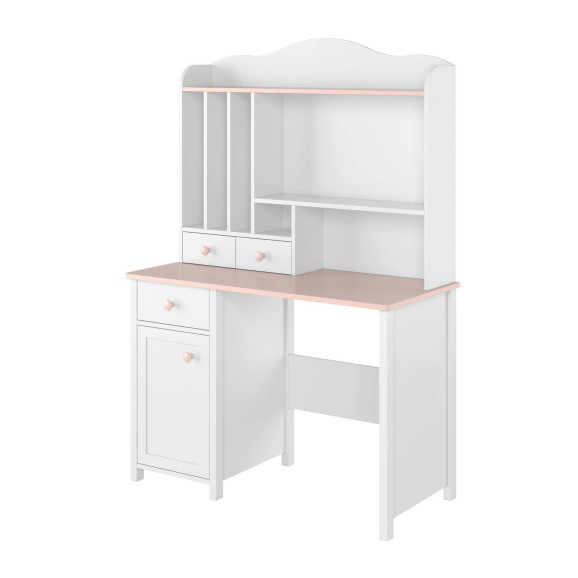 Bureau rose pour fille Luna avec rangements