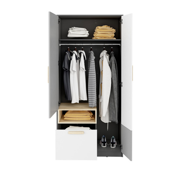Armoire double avec tiroir Pok ouverte