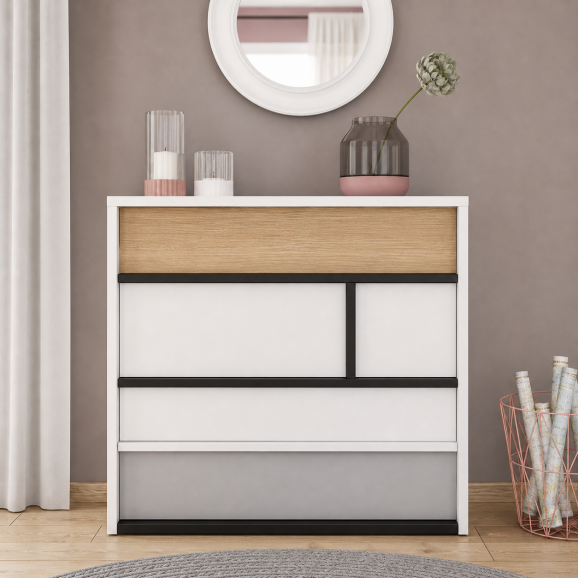 Commode 4 tiroirs Imola dans une chambre ado