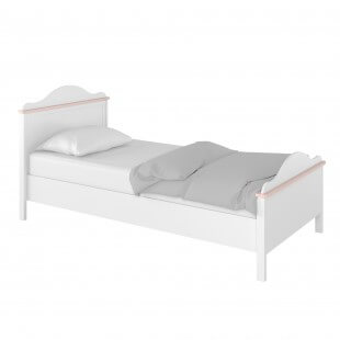 Luna - Lit junior blanc et rose LUNA 90cm x 200cm avec matelas pour chambre enfant