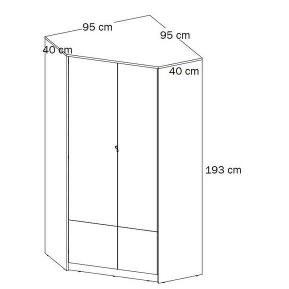 Dimensions de l'armoire d'angle collection POK