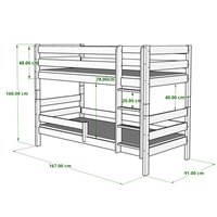 Dimensions lit Gaga avec un couchage 80 x 160