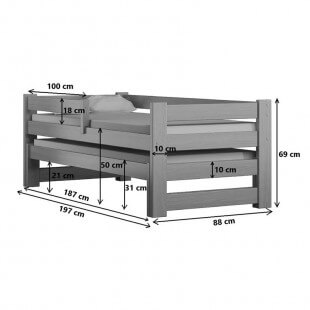 Dimensions du Lit Gigogne Paul Duo