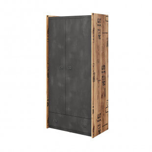 FARGO - Armoire 2 portes pour chambre adolescent industrielle