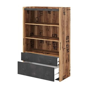 Bibliothèque Fargo design métal et bois