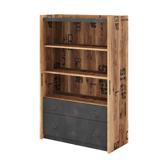 Bibliothèque Fargo design métal et bois