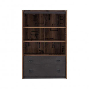 Bibliothèque Fargo design métal et bois