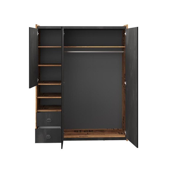 Armoire triple Fargo design métal et bois