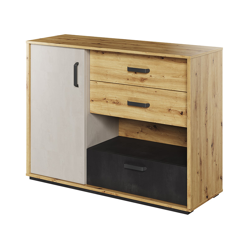 Commode 3 tiroirs Qubic pour chambre ado