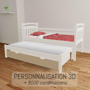 JOE 3D - Lit gigogne en bois personnalisable