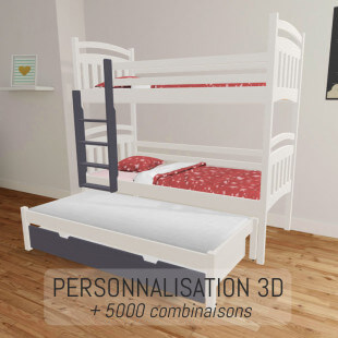 JOE 3D - Lit superposé 3 couchages en bois personnalisable