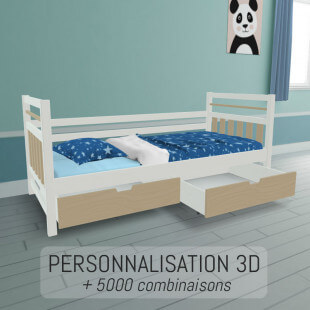 ELI 3D - Lit en bois de pin personnalisable