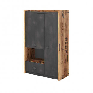 FARGO - Petite armoire design métal et bois industriel