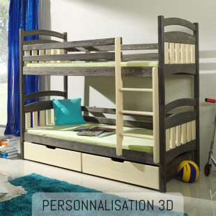 JOE 3D - Lit superposé en bois personnalisable
