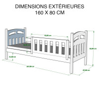 Dimensions 80x160 cm