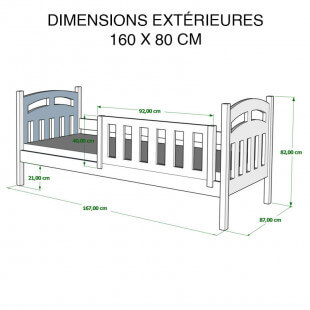 Dimensions 80x160 cm