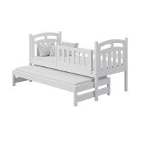 Lit gigogne blanc avec barrière anti-chute