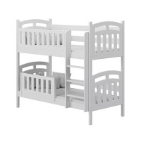 Lit superposé PILOU blanc avec barrière amovible pour chambre enfant