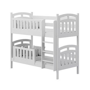 Lit superposé PILOU blanc avec barrière amovible pour chambre enfant