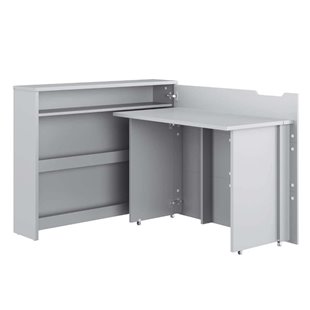 WORK CONCEPT - Bureau pliant gris avec rangements pour télétravail