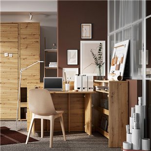 Bureau pliant avec rangements blanc mat pour télétravail - WORK CONCEPT