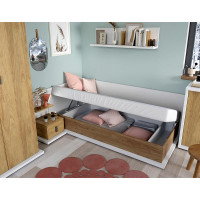 Chambre enfant complète ELYO - Bureau + Lit (sans sommier) + Armoire