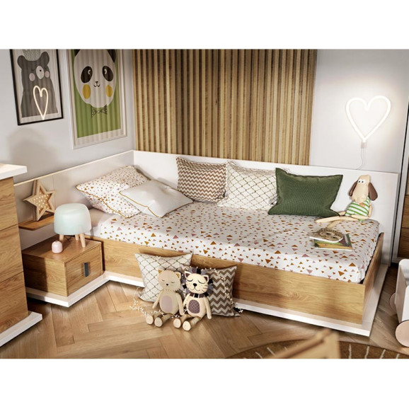 MASSI - Chambre enfant complète avec lit coffre et bureau