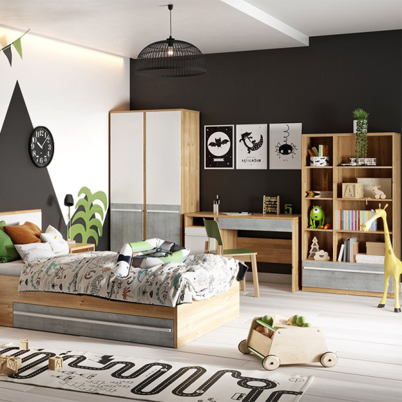 Bibliothèque multifonctionnelle PLANO pour chambre adolescent