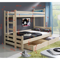 Dimensions lit BENJI en 120x200 cm