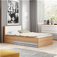 Lit ado 120x200 avec tiroirs de rangement PLANO pour chambre adolescent