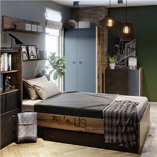 FARGO - Lit enfant 90x200 cm style industriel