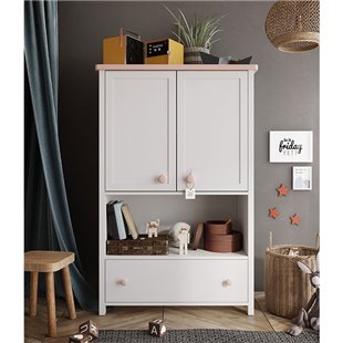 Luna - Commode haute blanche enfant