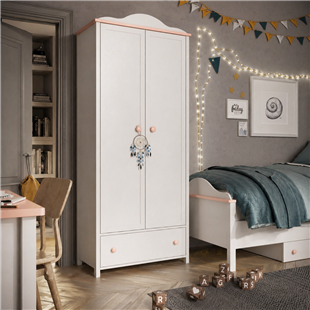 Luna - Armoire 2 portes blanche