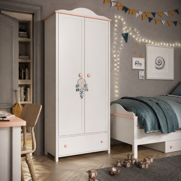 Armoire 2 portes blanche Luna
