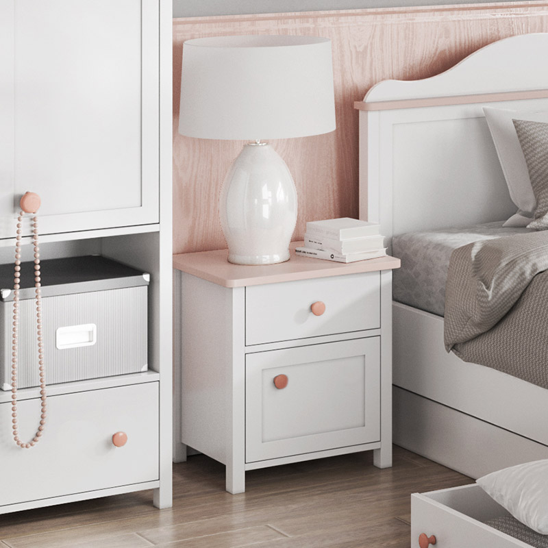 Chevet blanc et rose Luna