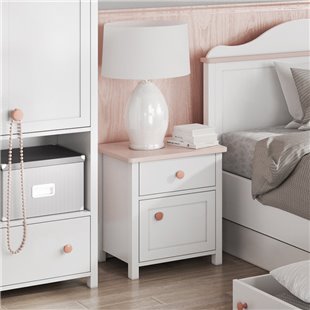 Luna - Chevet blanc et rose