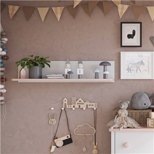 Luna - Étagère murale blanche et rose