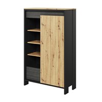 Petite armoire de rangement avec éclairage SPOTLEN couleur bois et graphite