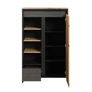 Petite armoire de rangement avec éclairage SPOTLEN couleur bois et graphite