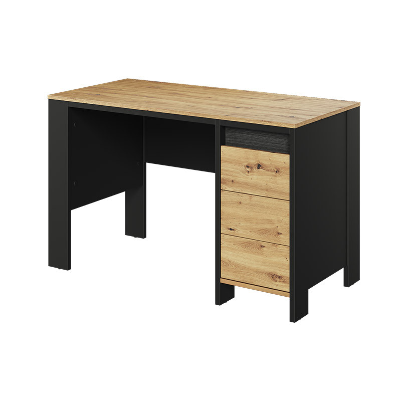 Bureau avec rangements et éclairage SPOTLEN couleur bois et graphite