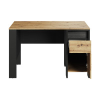 Bureau avec rangements et éclairage SPOTLEN couleur bois et graphite