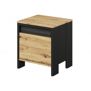 SPOTLEN - Table de chevet avec éclairage couleur bois et graphite