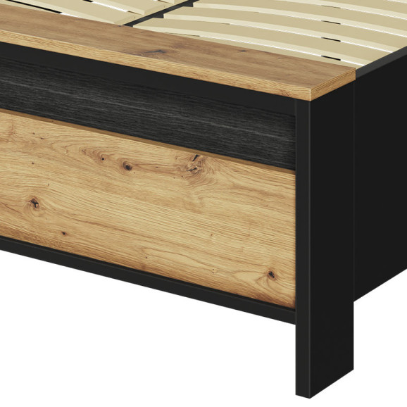 Lit pour adolescent SPOTLEN couleur bois et graphite