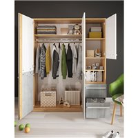 Grande armoire trois portes PLANO couleur chêne pour chambre adolescent