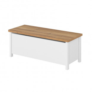 STORY - Coffre de rangement blanc et chêne