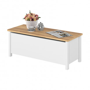 Coffre de rangement STORY blanc et chêne