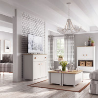 Coffre de rangement STORY blanc et chêne