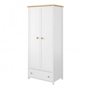 STORY - Armoire 2 portes blanche et chêne
